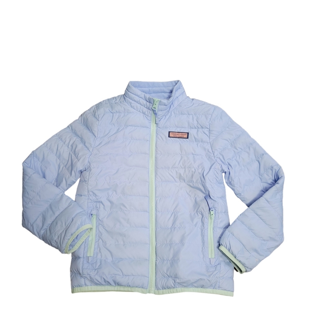 Vineyard Vines light blue periwinkle lightweight packable down puffer jacket